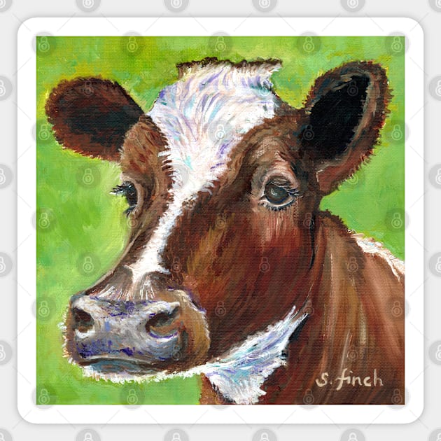 Spirit of Ayrshire Cow Sticker by sonia finch
